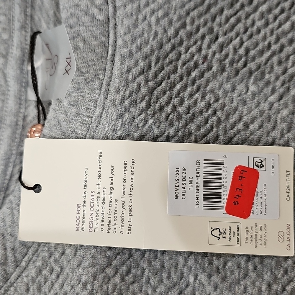 Calia Side Zip Tunic - Grey - XXL - Picture 9 of 9